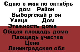 Сдаю с мая по октябрь дом › Район ­ Выборгский р-он › Улица ­ - › Дом ­ - › Этажность дома ­ 2 › Общая площадь дома ­ 90 › Площадь участка ­ 1 600 › Цена ­ 30 000 - Ленинградская обл., Выборгский р-н, Лейпясуо п. Недвижимость » Дома, коттеджи, дачи аренда   